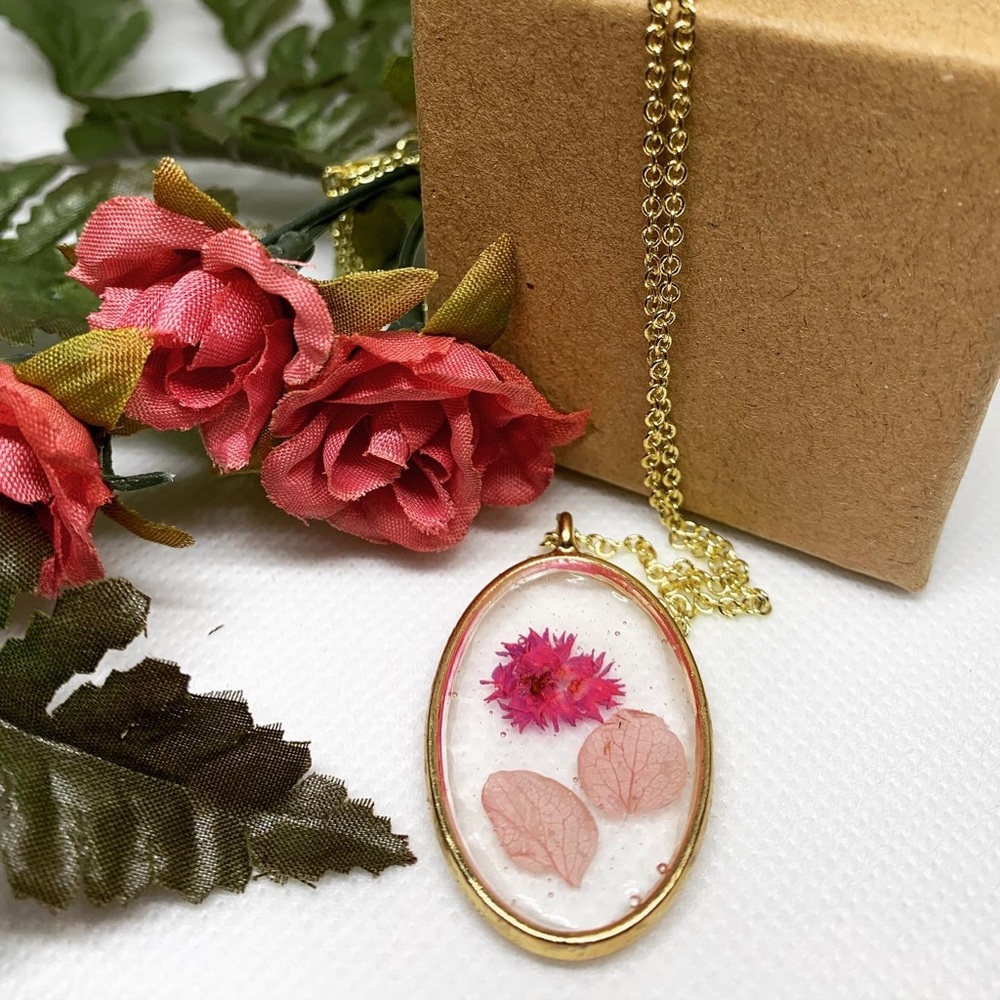 Handmade Pressed Flower Necklace